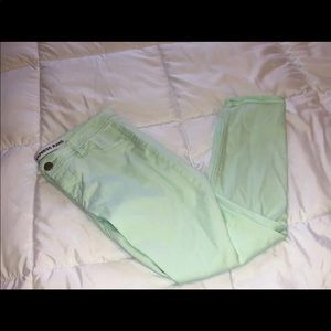 EXPRESS Light Green Cropped Pants